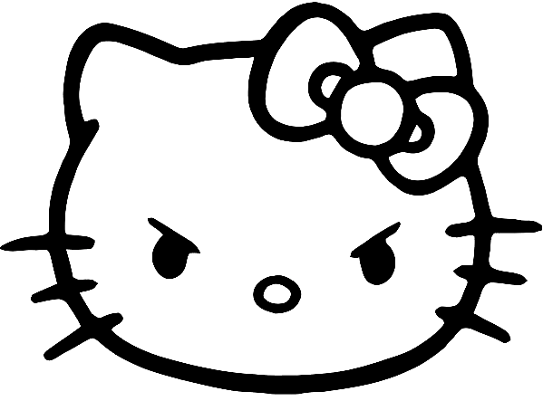 Раскраски Hello Kitty с сердитым лицом