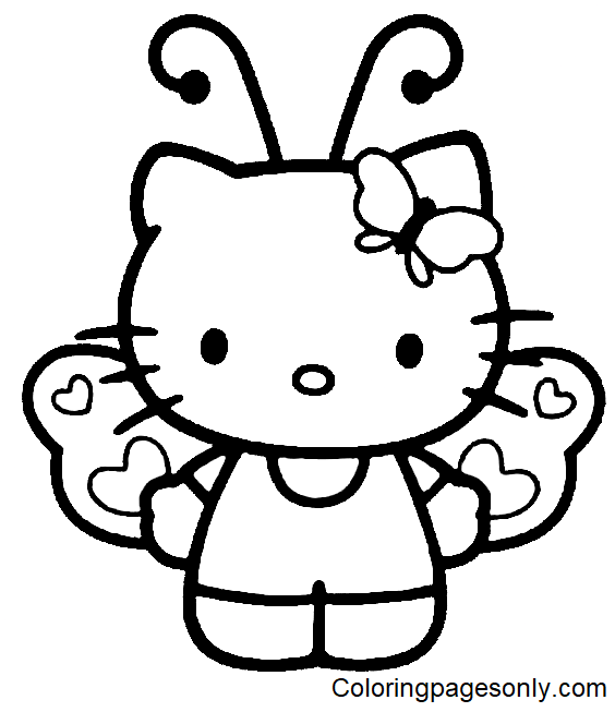 Hello Kitty Butterfly Coloring Pages Hello Kitty With Butterfly Porn Sex Picture