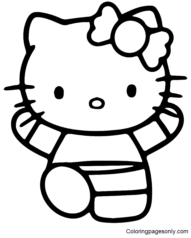 Hello Kitty Doing Gymnastics Coloring Page