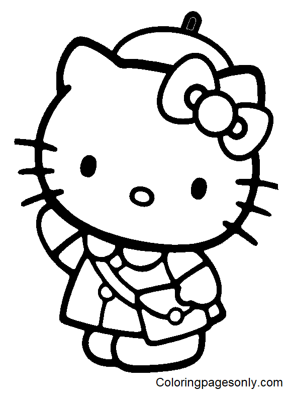 Hello Kitty 床单 Coloring Page