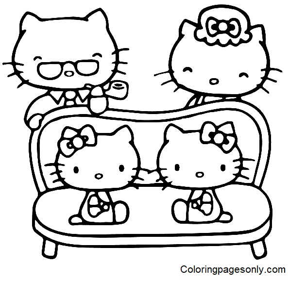 Hello Kitty avec sa famille de Hello Kitty