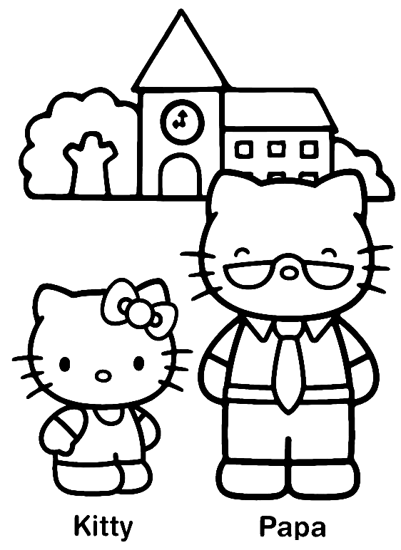 Hello Kitty 中的 Hello Kitty 和爸爸