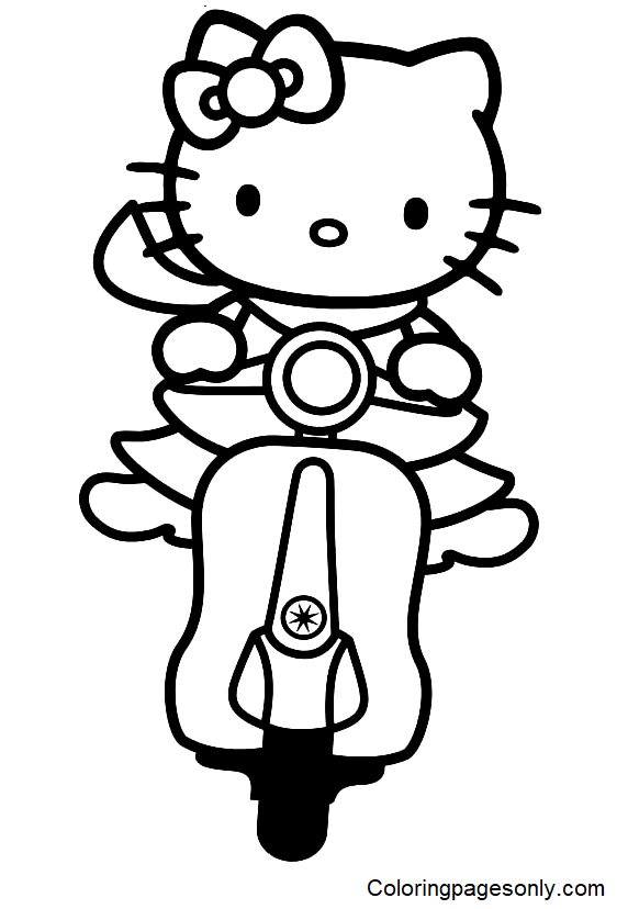 Hello Kitty Nerd Glasses Coloring Pages