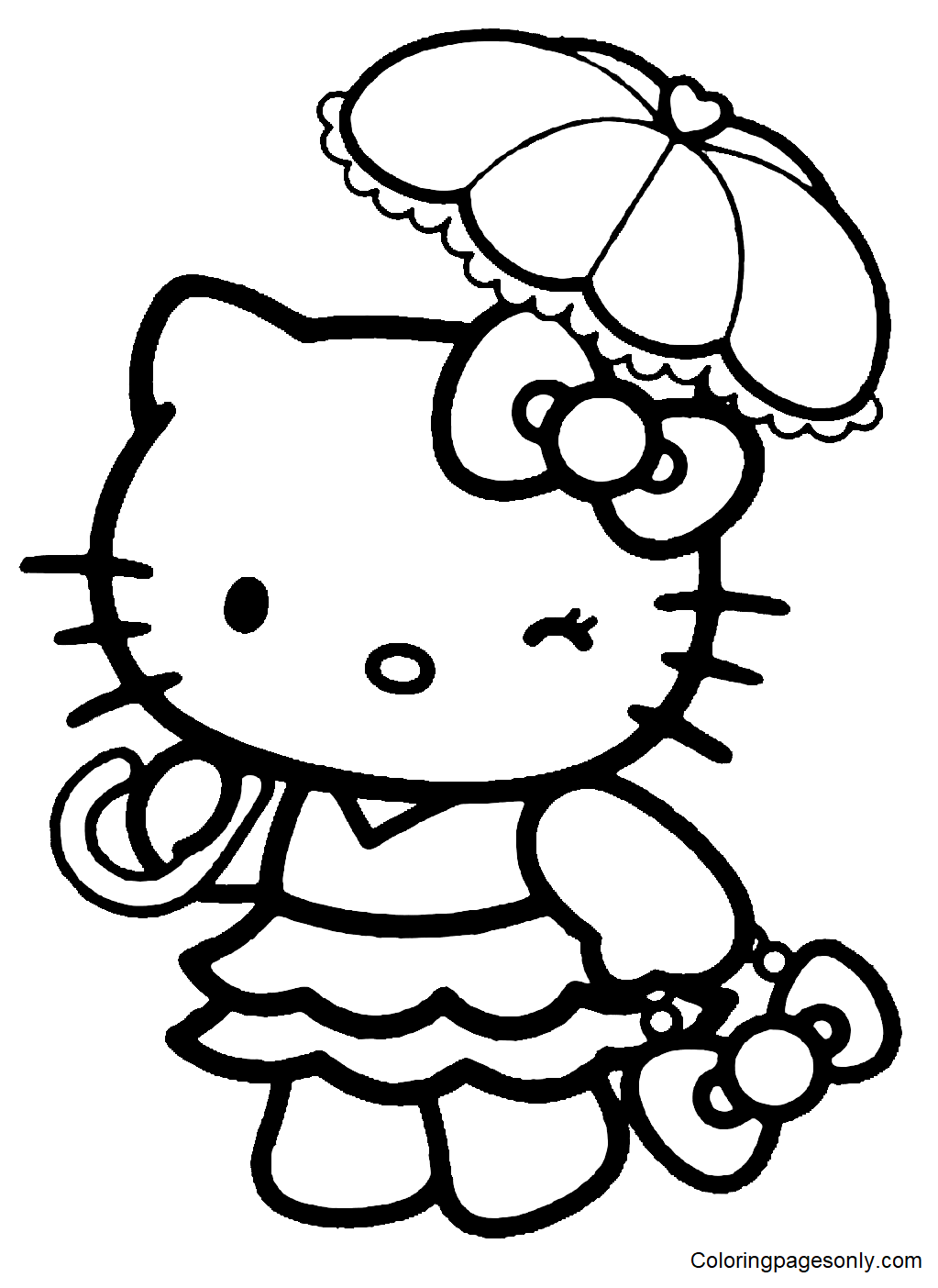 Hello Kitty 02 Coloring Pages Hello Kitty Coloring Pages Coloring ...