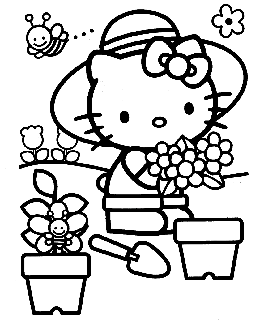 هلو كيتي تزرع الزهور من هلو كيتي