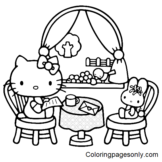 Hello Kitty with Friends coloring book Coloring Pages