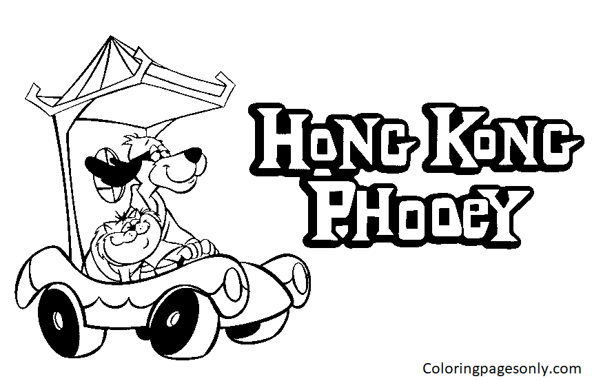 Hong Kong Phooey and Spot the Cat Coloring Pages