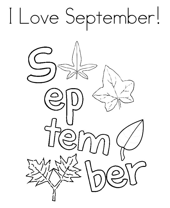 I Love September 9 Coloring Page
