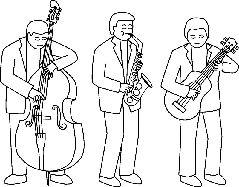 Jazz Musicians Coloring Page
