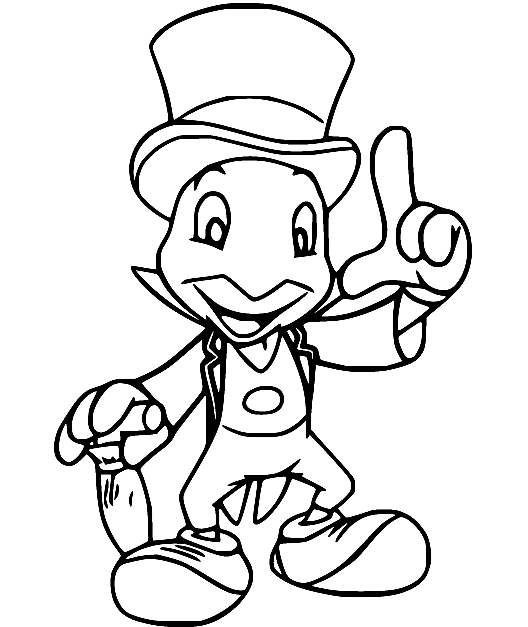 Jiminy Smiling Coloring Page