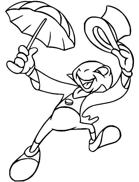 Jiminy Walking Coloring Pages