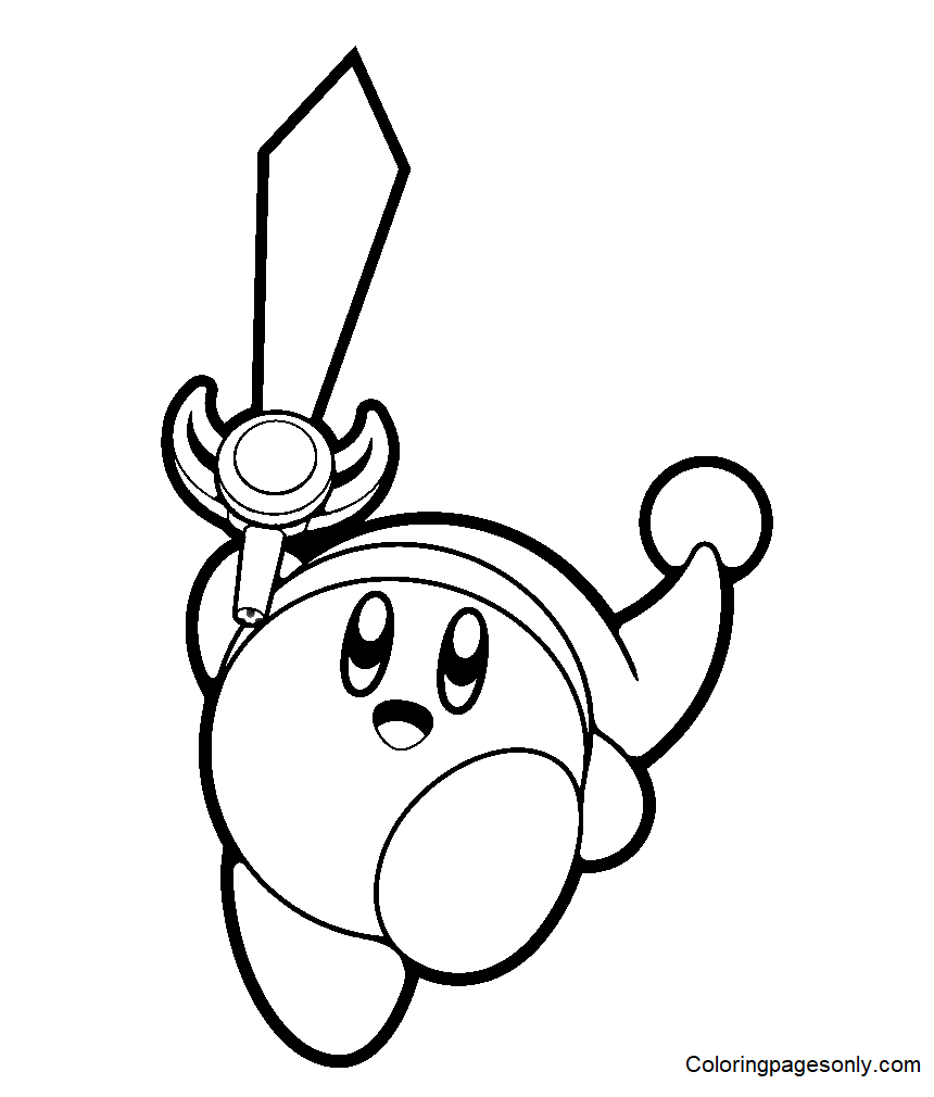 Kirby Battle Coloring Page
