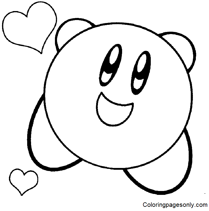 Kirby Smiling Coloring Page
