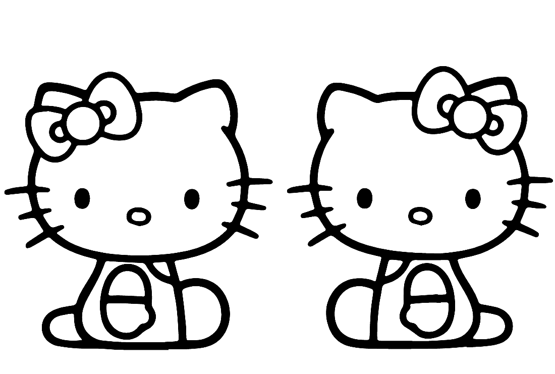 Kitty And Mimmy Coloring Page