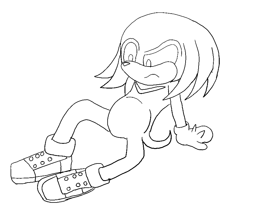 Knuckles Sitting Coloring Page