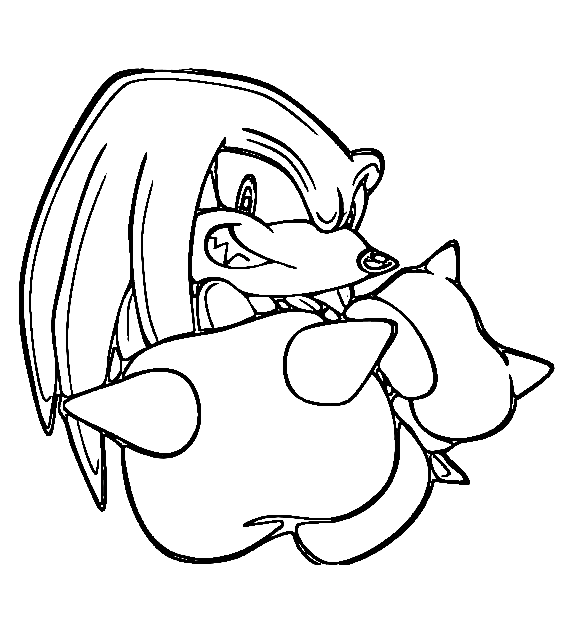 Knuckles Solution ist Punch Coloring Page