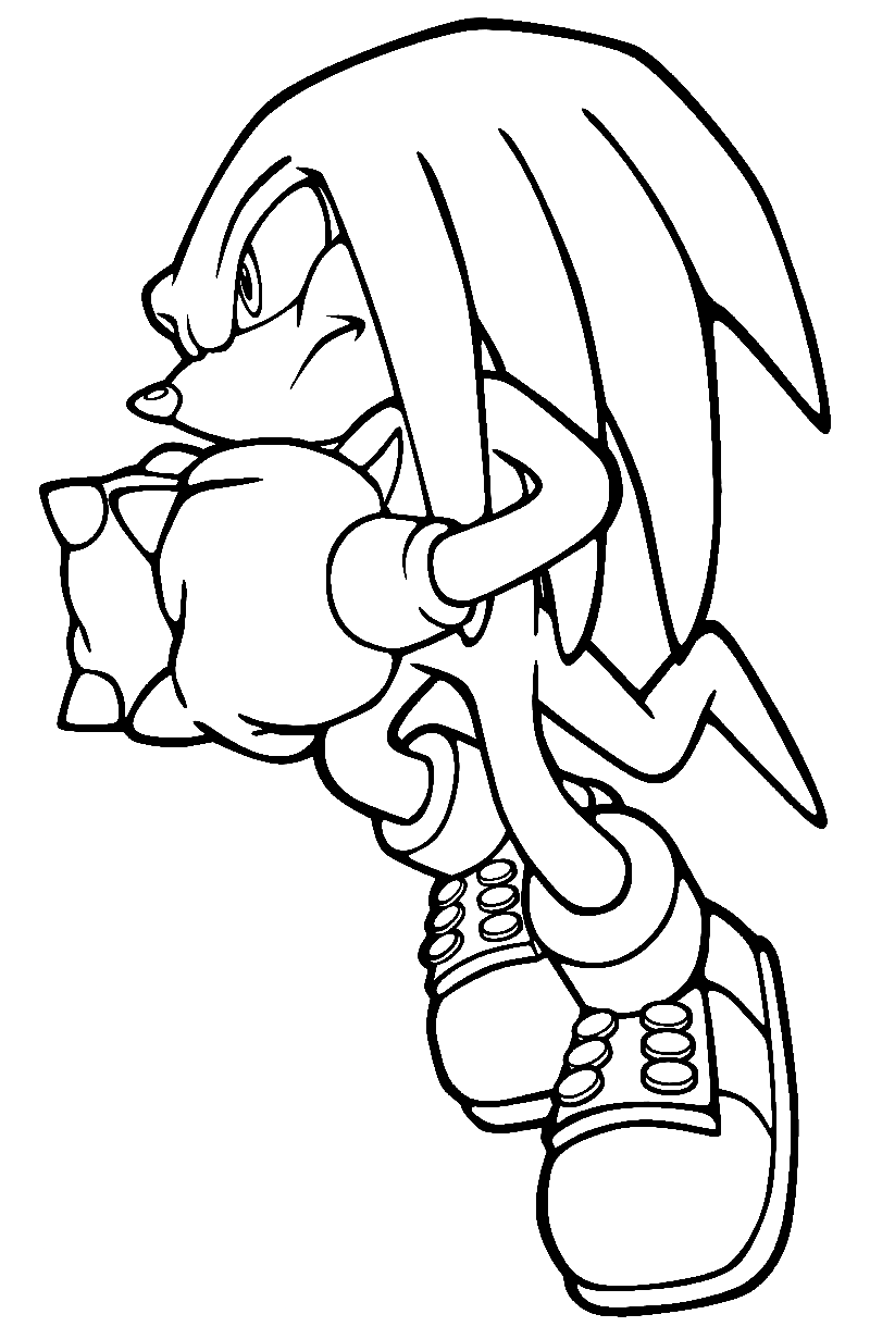 Knuckles the Echidna Printable Coloring Page