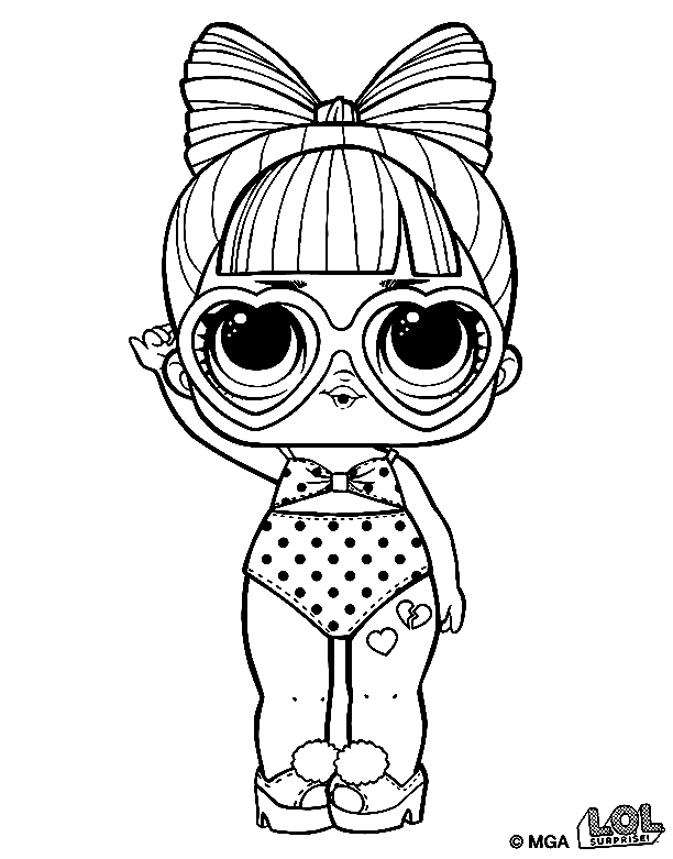 Desenho de Boneca L.O.L. Sis Swing para colorir