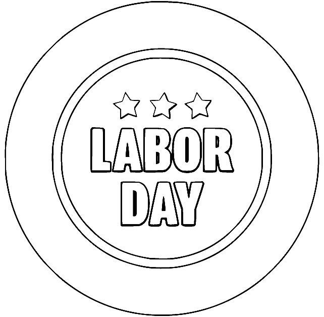 Labor Day Badge Coloring Page