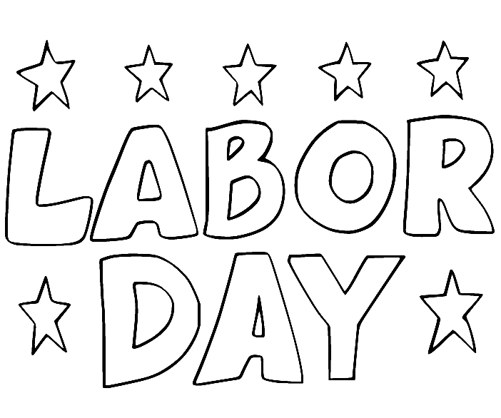Labor Day with Seven Stars Coloring Page