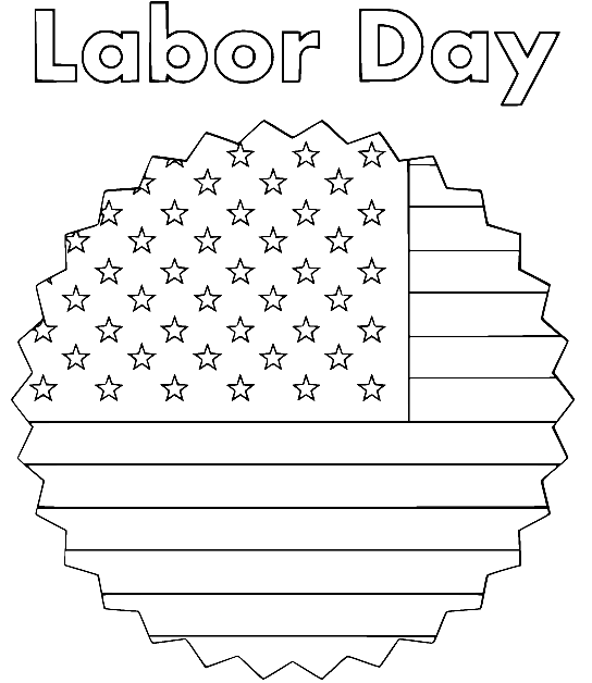 Labor Day with USA Flag from Labor Day