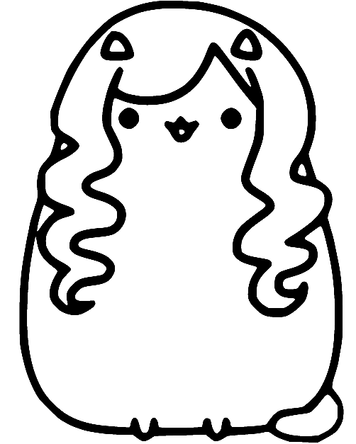 Lady Pusheen Coloring Page