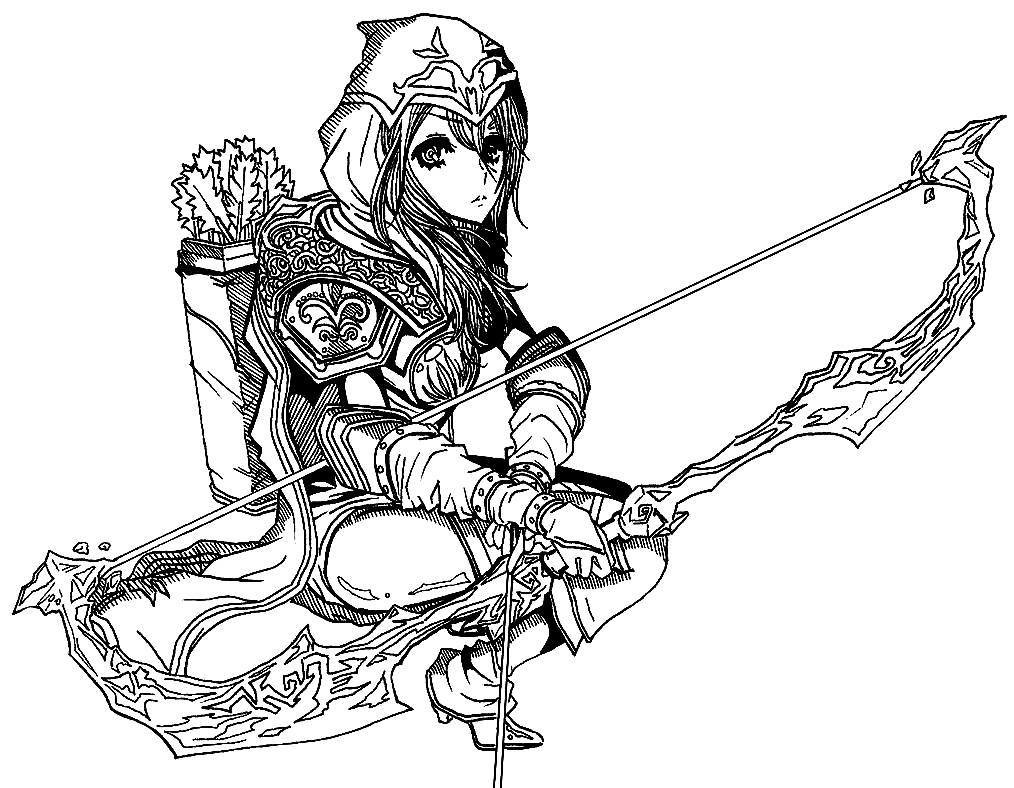 League of Legends Ashe Coloring Page