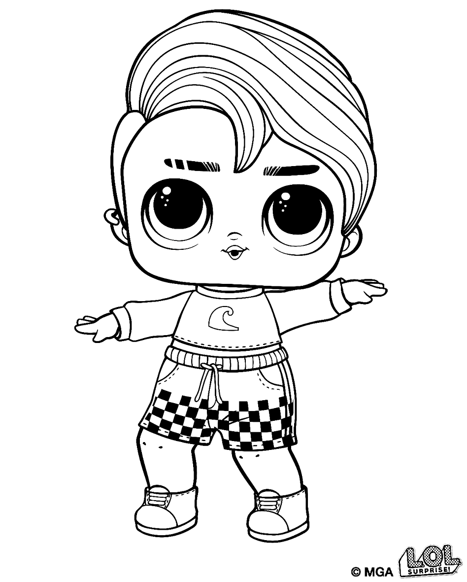 Lol Surprise Doll Beach Boi Coloring Page