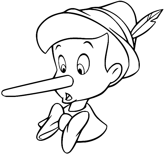 Pinocchio Gezicht met lange neus van Pinocchio