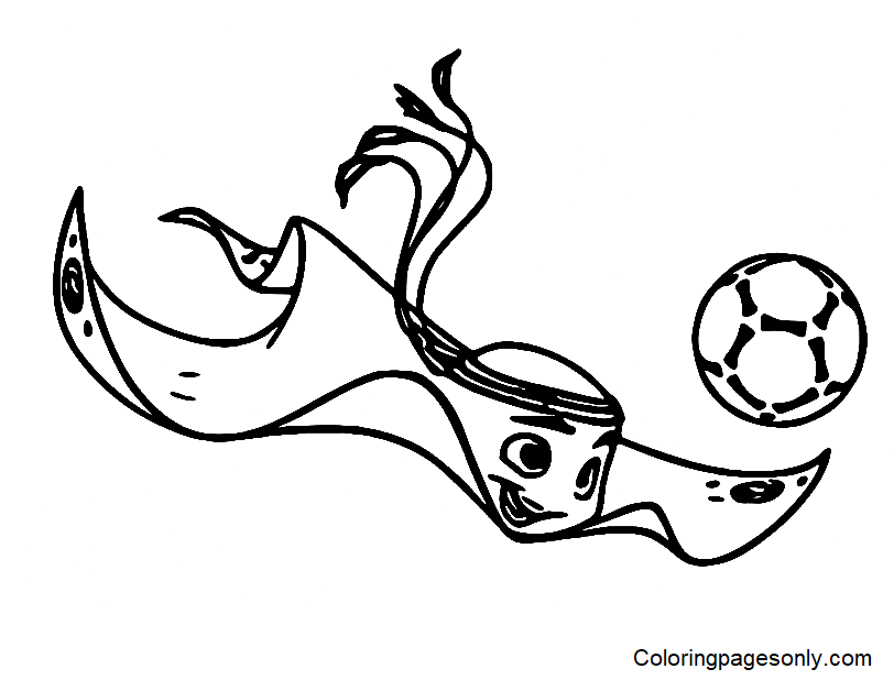 Раскраска Талисман чемпионата мира по футболу FIFA 2022