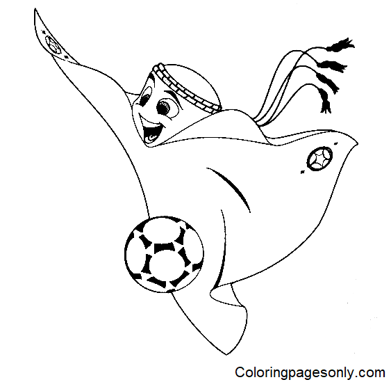 Раскраска Талисман Чемпионата мира по футболу FIFA 2022 в Катаре
