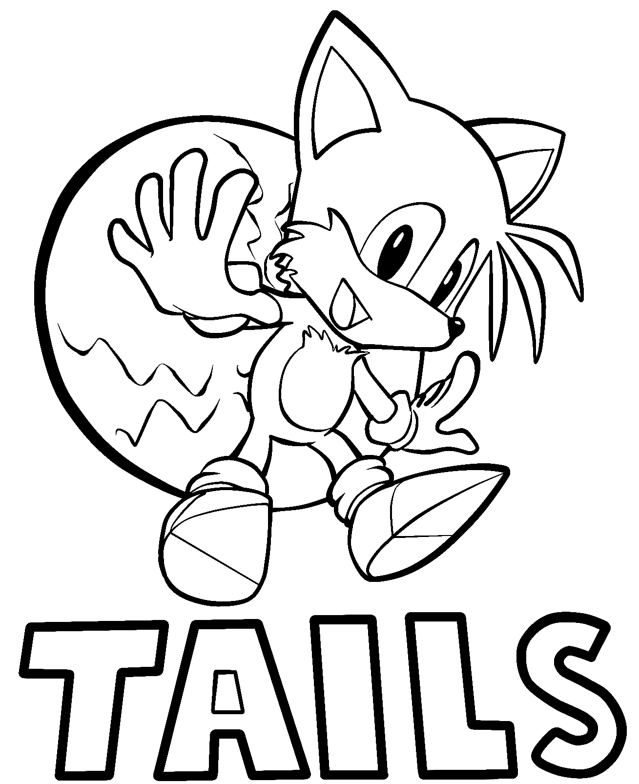 Print Sonic Tails Miles Prower coloring pages