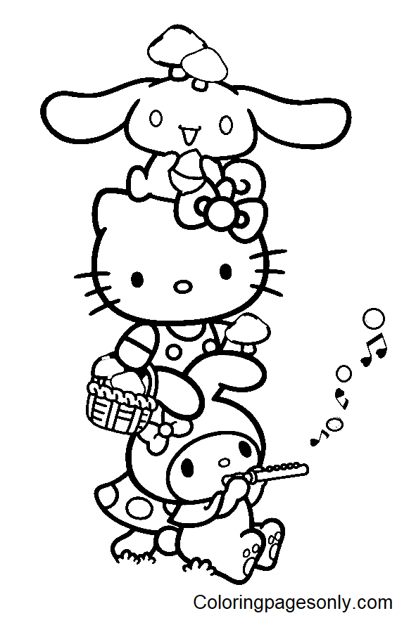 Hello Kitty Cinnamoroll Coloring Pages