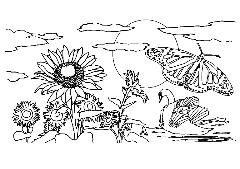 Nature coloring book Coloring Page