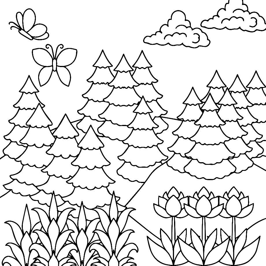 Nature for Kids Coloring Page