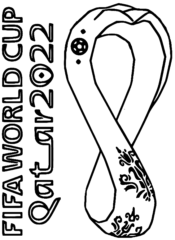 Página para colorir do logotipo oficial da Copa do Mundo da FIFA 2022