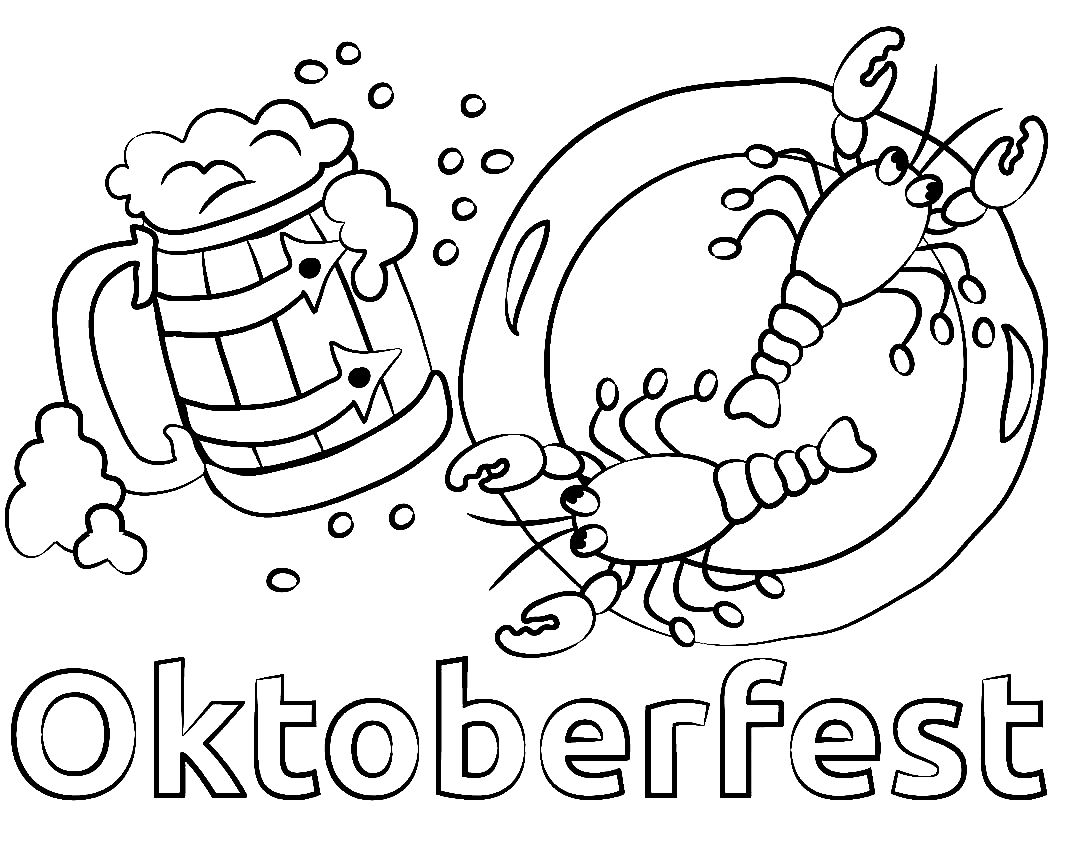 Раскраска Фестиваль урожая Октоберфест для печати