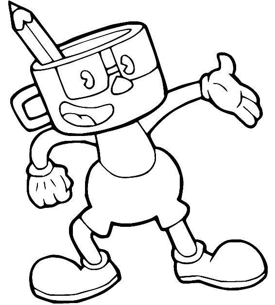 Pencil Cuphead Coloring Pages