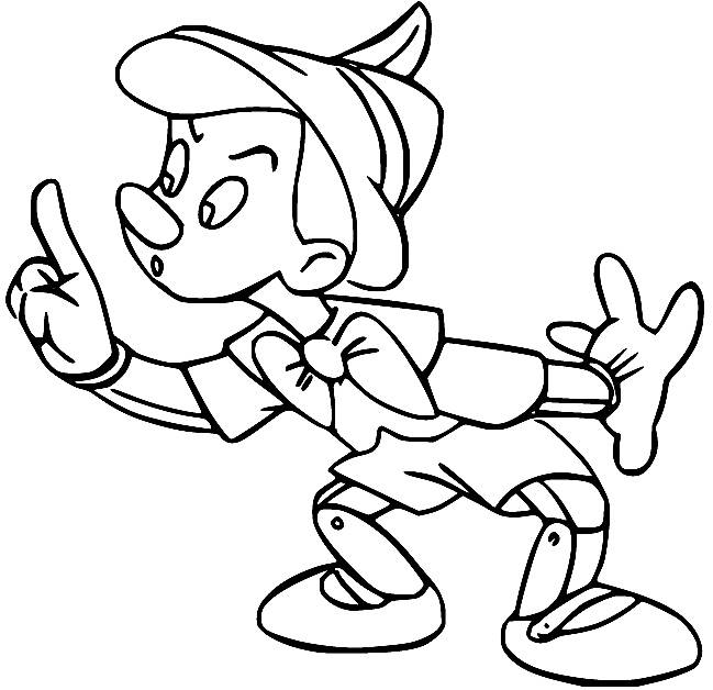 Pinocchio Talking Coloring Page