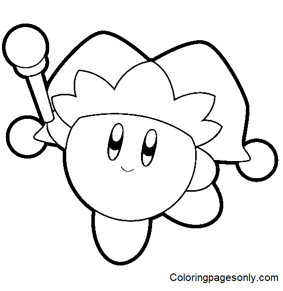 Pretty Kirby Coloring Page