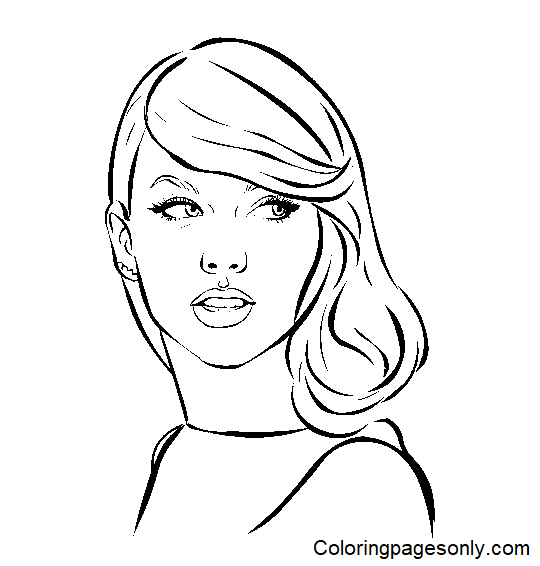 Pretty Taylor Swift Coloring Pages