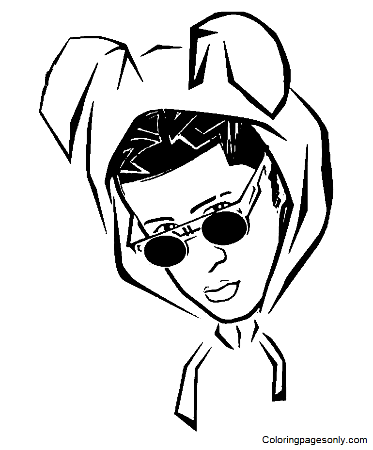 Print Bad Bunny Coloring Pages