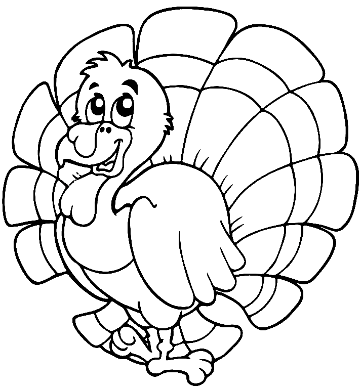 Printable Turkey Free Coloring Page