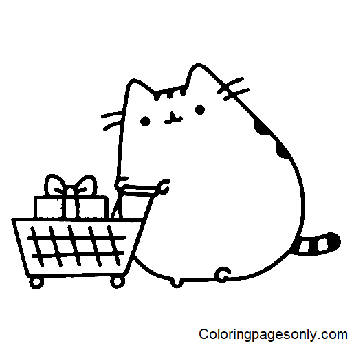Pusheen Black Friday Coloring Page - Free Printable Coloring Pages