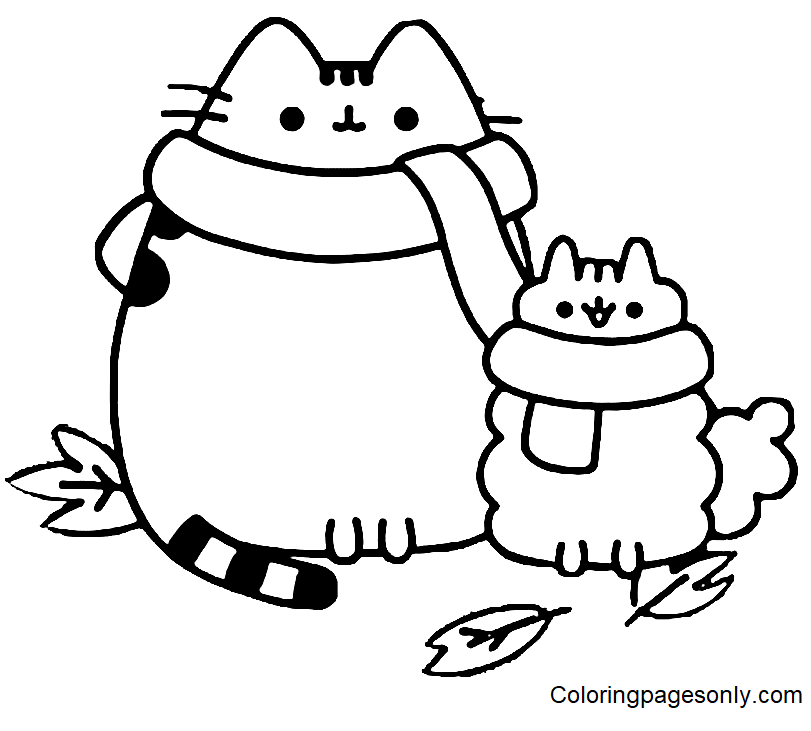 Pusheen With Stormy Coloring Pages