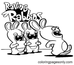Desenhos para colorir de coelhos delirantes