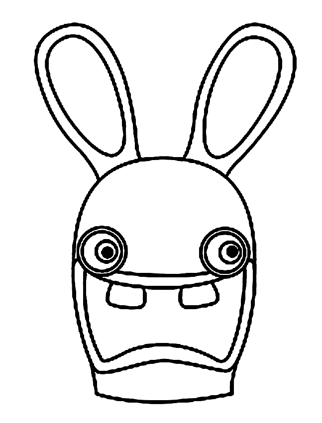 Raving Rabbids Head Coloring Pages