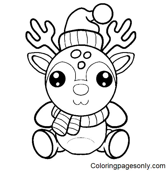 Reindeer Christmas 2023 Coloring Pages