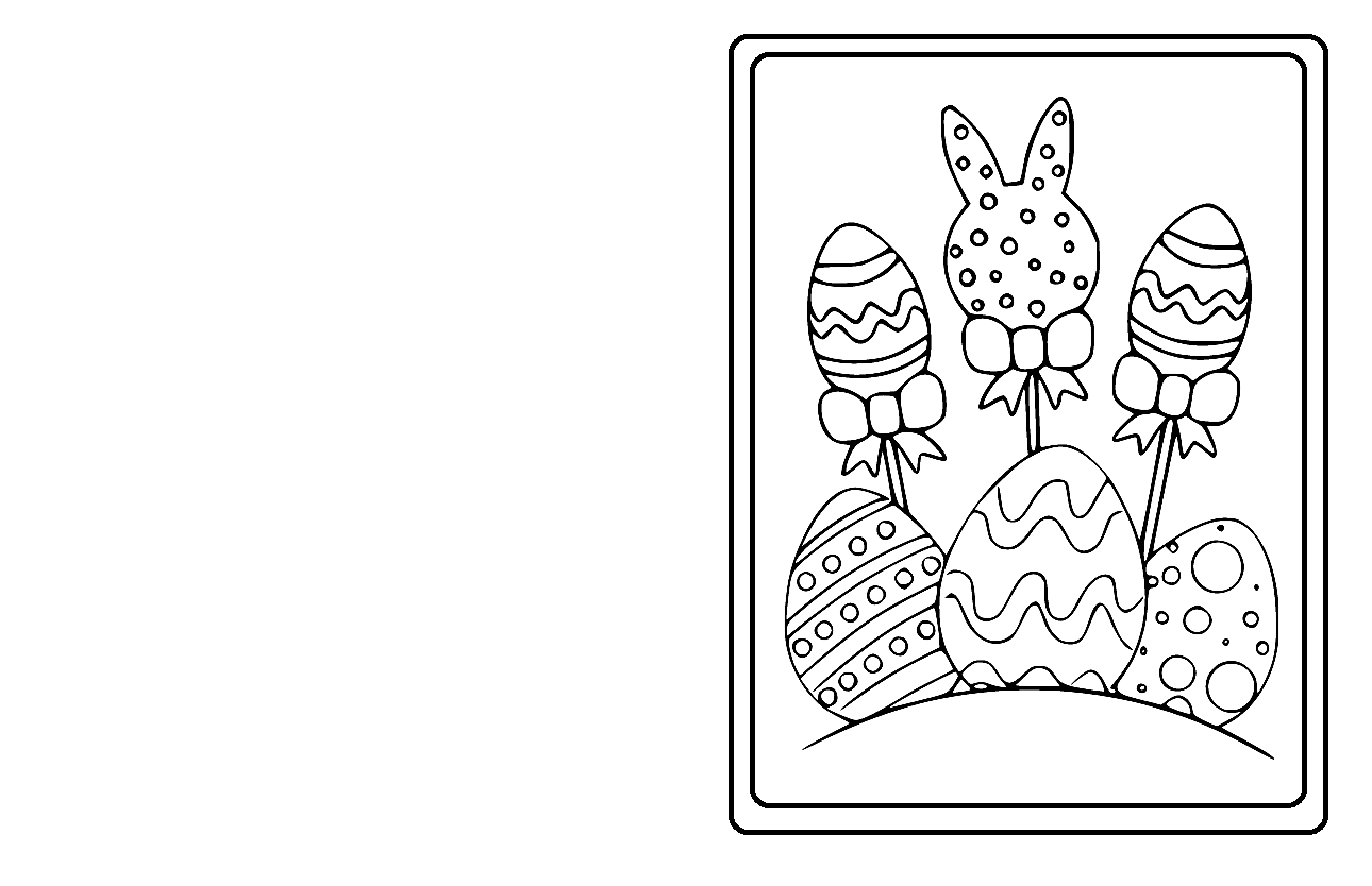Rocket Easter Eggs Card Coloring Pages