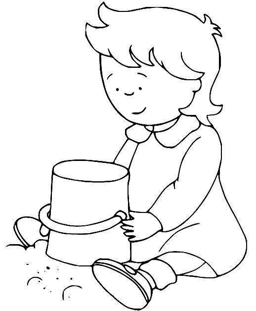 Rosie Playing in the Sand Coloring Page